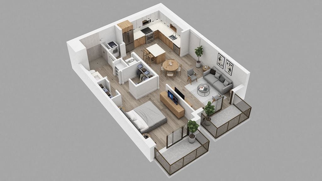 Rendering of the A3.1 Floor Plan